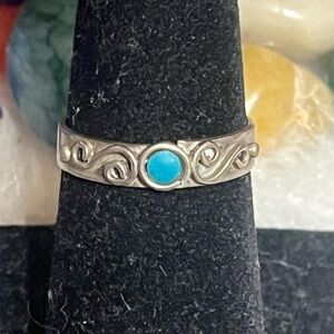 Vintage Silver Ring with Turquoise Stone